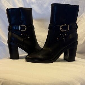 Tommy Hilfiger Black Ankle Boots with Buckle Detail